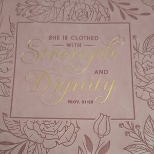 Inspirational Pink and Gold Bible Cover Size Large NWT